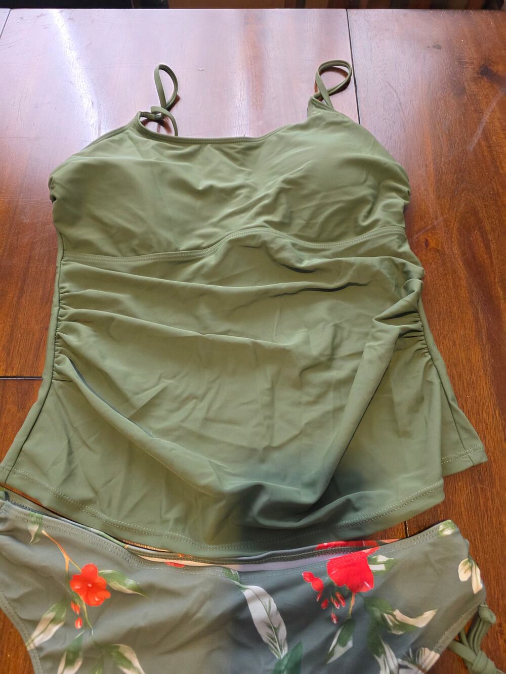 Tankini and Floral Bottoms swim set size large